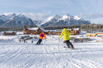 People Skiing Lake Lousie